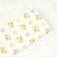 Полуметровое платье ручной работы из чистого хлопка с принтом маленького медведя; одежда для детей из хлопка; CR-14