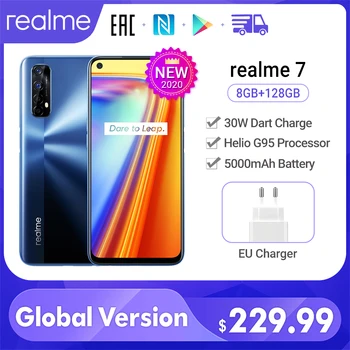 

realme 7 8GB 128GB Mobile Phone Global Version 6.5'' 90Hz Display Helio G95 Octa Core 48MP Quad Camera 5000mAh 30W Dart Charge