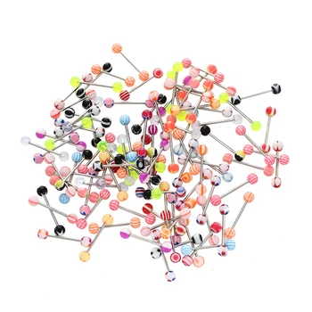 

100 X Ball Tongue Nipple Bar Ring Barbell Body Piercing