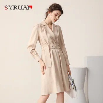 

Professional suit dress waist was thinner autumn brand women's temperament commuting little black dress mid-length lace-up skirt