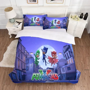 

PJ Masks Cartoon Children's Room Bedding Soft and Comfortable Polyester 3d Quilt Cover Pillowcase Travel Camping Outdoor Games