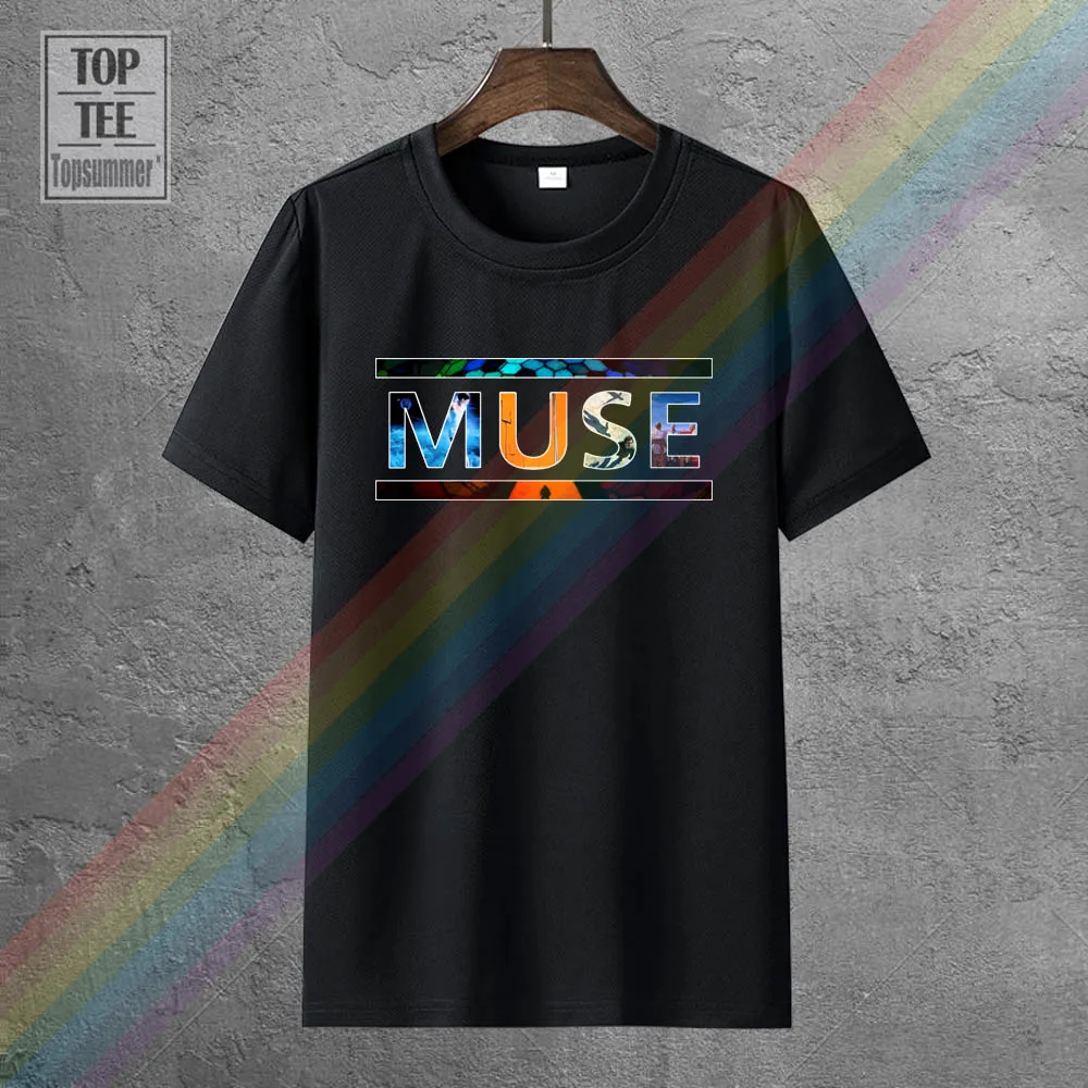 Мужская летняя футболка с круглым вырезом и коротким рукавом логотипом Muse 2018 |