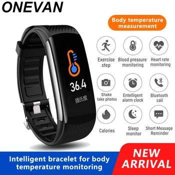 

New Body Temperature Smart Bracelet Watch Waterproof Heart Rate Monitor Smartband Wristband Fitness Health Tracker for xiaomi