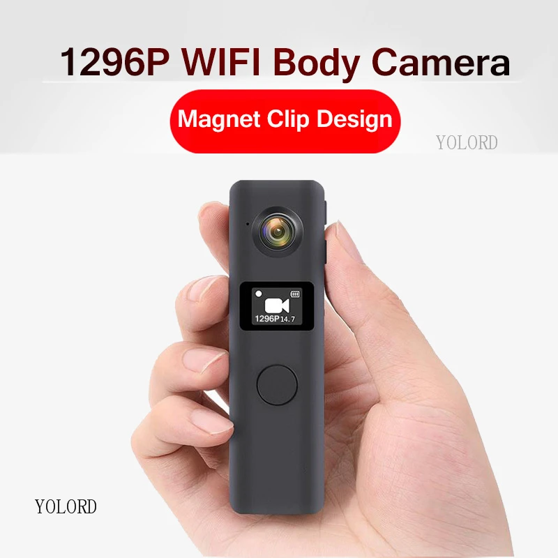 

Small Body Camera 1296P Mini Riding Bike Wearable Cam 4Hours Recording DVR APP Control WIFI AP P2P Camcorder Voice Video Photo