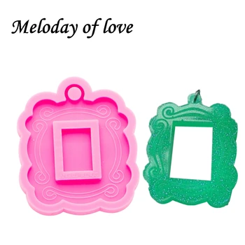

Shiny Glossy frame silicone mold diy epoxy resin molds jewelry making custom mould keychain DY0262