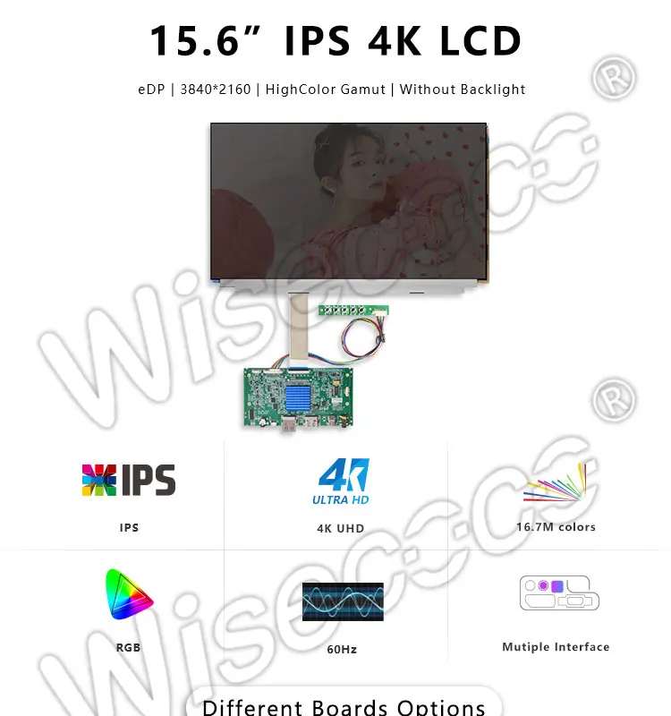 Wisecoco 3d принтер DIY проектор туман 15,6 дюймов 4K ips ЖК-экран 3840*2160 uhd печать Дисплей HDMI EDP подсветка удалена