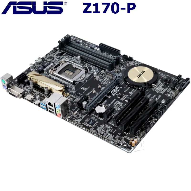 LGA 1151 DDR4 ASUS Z170-P рабочего Материнская плата Intel Z170 DDR4 64 Гб PCI-E 3,0 USB3.1 M.2 DDR4 Asus Z170-P плата Б/у
