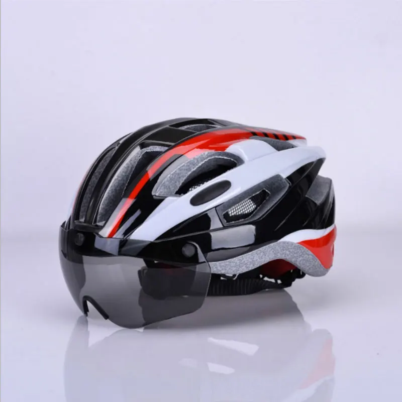 Red White Black MTB дорожный велосипедный шлем интегрально-Литые шлемы ультра легкий горный велосипед Защитный колпачок для мужчин и женщин Велосипедное оборудование - Цвет: Red White Black