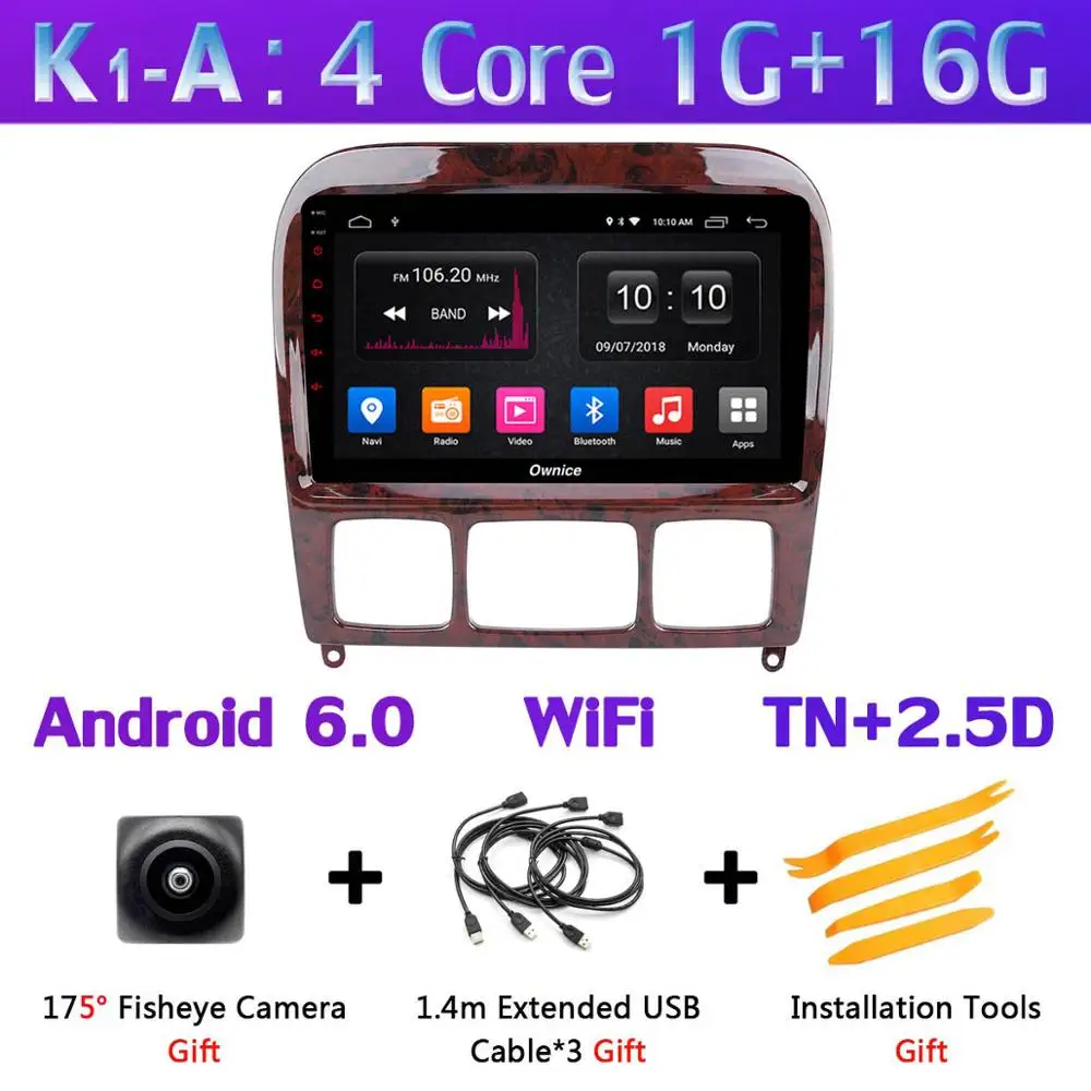 360 ° камера 4G LTE Android 9,0 4G+ 64G gps радио CarPlay SPDIF DSP Автомобильный мультимедийный плеер для Mercedes Benz S CL Class W220 W215 - Цвет: K1-A