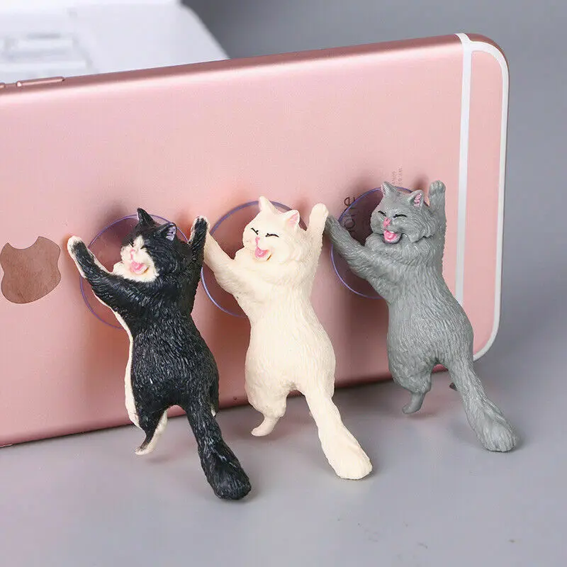 

High Quality Smartphone Holder Cute Cat Phone Holder Support Resin Mobile Phone Holder Stand Sucker Tablets Desk Sucker Design