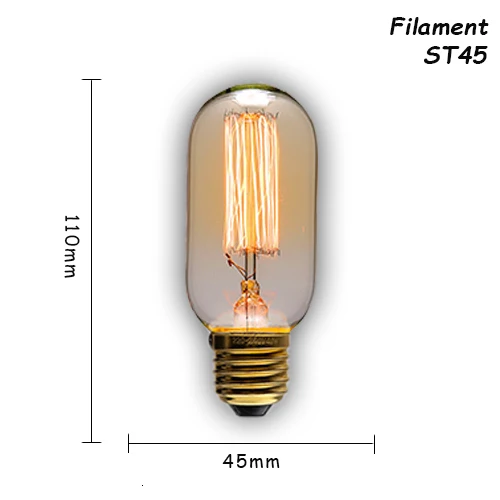 2 шт./партия, винтажная лампа E27/E14, ретро светильник, лампочка 220 В, лампочка эдисона для дома/спальни/гостиной, 40 Вт, Ретро лампа, filamento