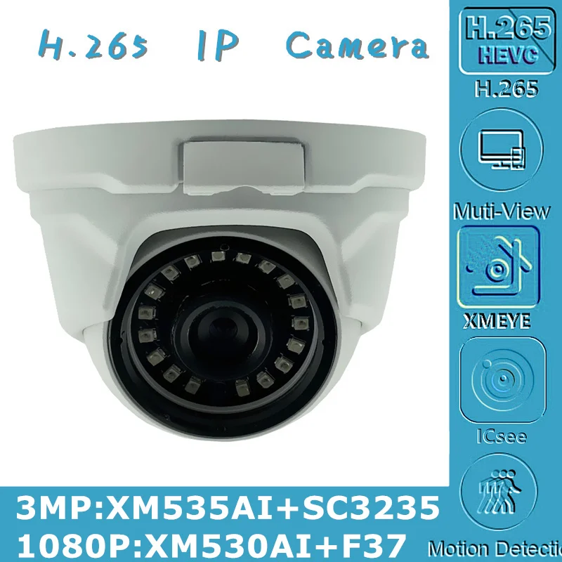 3MP 2MP H.265 IP металлическая потолочная купольная камера XM535AI + SC3235 2304*1296 1080P Onvif CMS XMEYE IRC