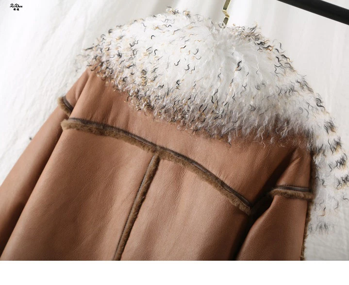 ZiZhen/пальто из натурального меха ягненка, новинка, зимние женские двухсторонние меховые шорты в байкерском и байкерском стиле, куртка, пальто для женщин 181108-3
