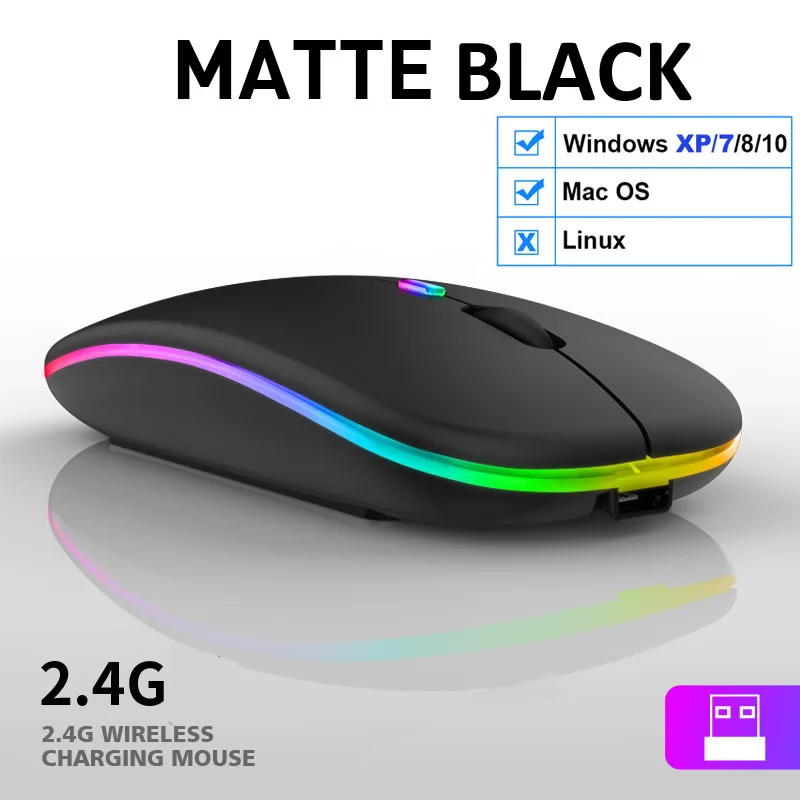 RGB 2.4G Wireless Mouse Bluetooth Mouse Gamer Rechargeable Computer Mouse Wireless USB Ergonomic Mause Silent Mice For Laptop PC 