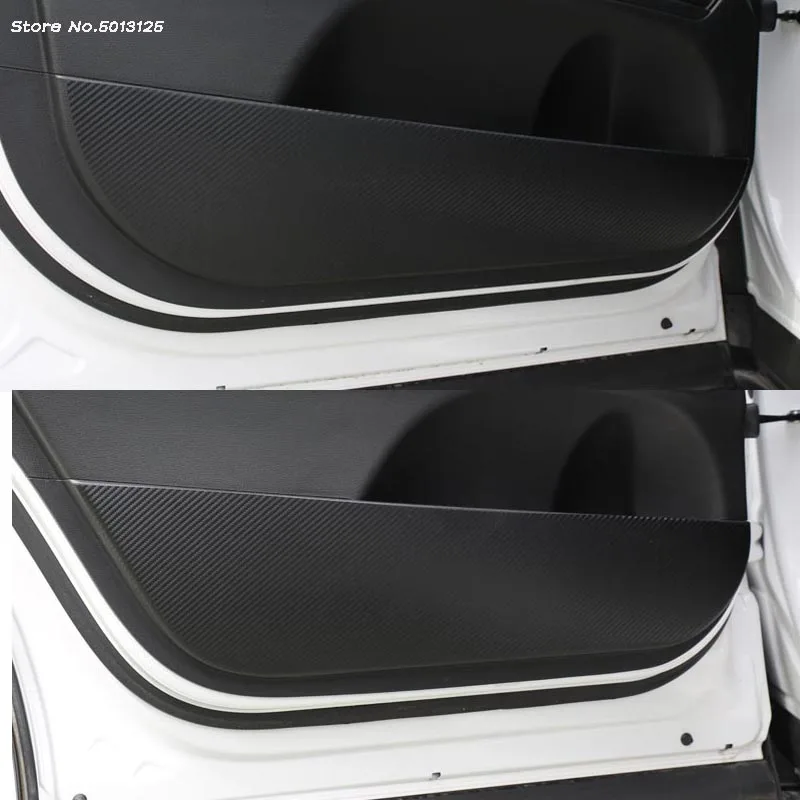 

Car Carbon fiber Door Protector Pad Door Plank Anti Kick Pad Anti-dirty Pad Mat Cover Sticker For Hyundai Santa Fe 2019 2020