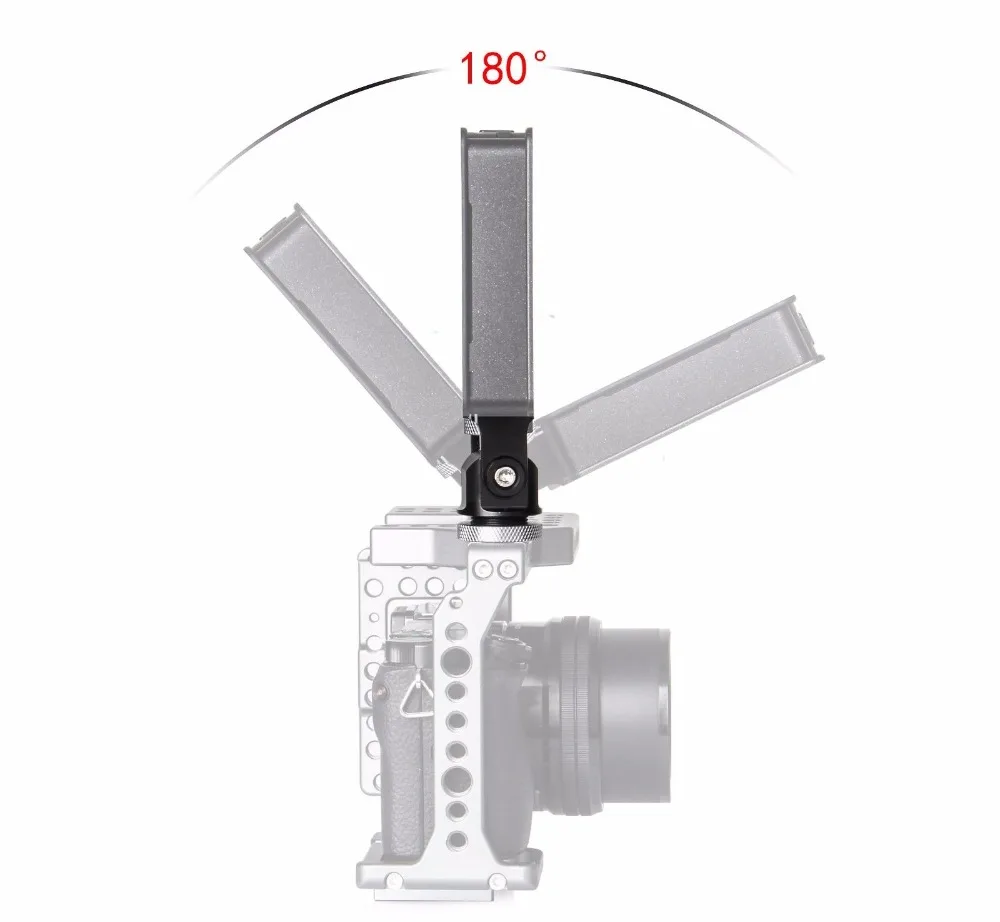 Hot Shoe Adjustable Monitor Holder Mount Camera Pan 360 Degree Tilt 180 Degree with Cold Shoe Mount and 1/4'' Tripod Head for cold shoe ball head,monitor mount adapter