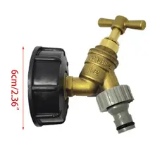 IBC адаптер бака IBC Tote бак дренажный адаптер S60X6 в латунный садовый кран с 1/" шланг фитинг масло Топливо Вода