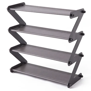 

Simple Stainless Steel Assembled Shoe Rack Save Space Slippers High Heels Home Dormitory Foldable Multi-Layer Storage Dark Gray