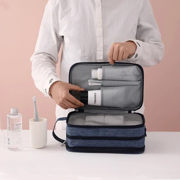 

Multi Functional Travel Women Cosmetic Zipper Towel Toiletry Pouch Box Wash Toiletry Bags Necessaries Home Bathroom Organization