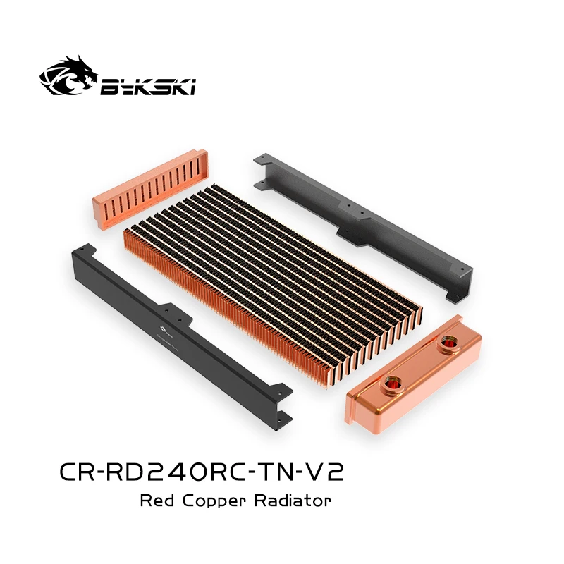 Bykski-copper Radiator Water Cooler Row 120m 12cm Ventilador 30 mm de Espessura g1 120 mm Cr-rd240rc-tn-v2 pc Cooling - Imagem 3