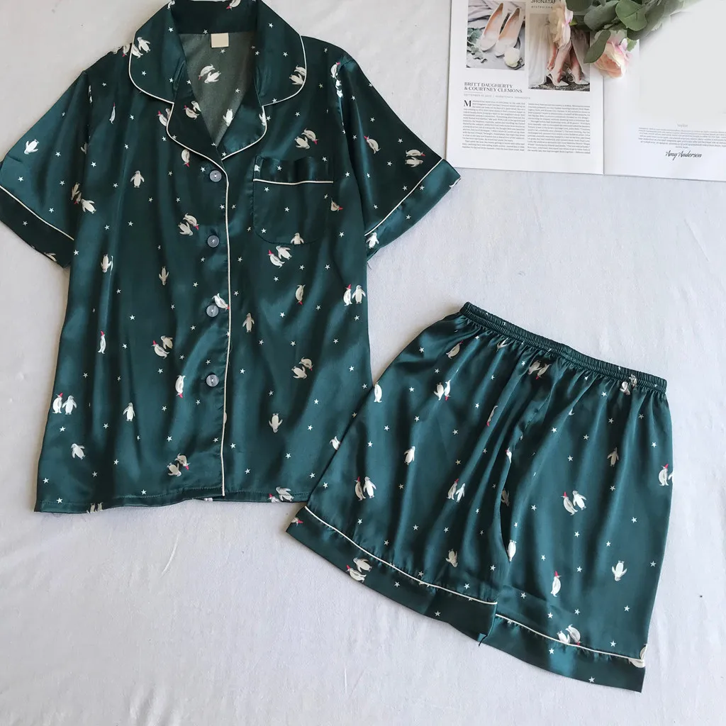 

pyjamas women Shorts Sleeve Sleepwear Short Nightwear pijamas Sets sexy lingerie pajamas for women home wear pijama mujer verano