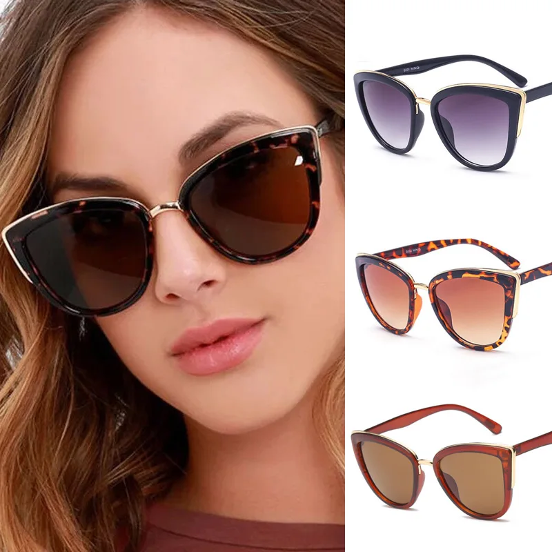

XaYbZc Cateye Sunglasses Women Vintage Gradient Glasses Retro Cat eye Sun glasses Female Eyewear UV400