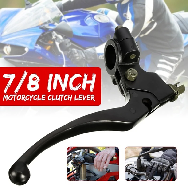 Motorcycle Clutch Lever Aluminum alloy Left 22mm 7/8 Inch Handlebar Clutch Lever Pit Dirt Bike Pitbike Motorcycle ATV Black