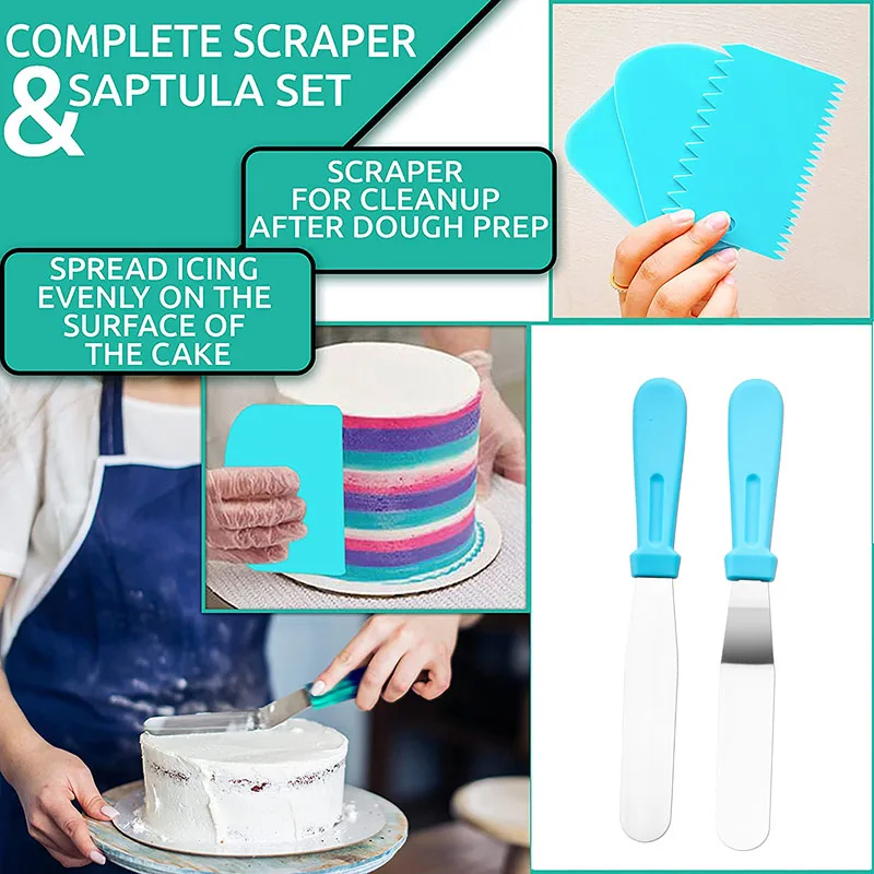 Professional Pastry Turntable Kit Set Rotating Base Dish Plate Stand Rotary Cake Sweet Tool Accessories Cake Decorating Supplies cake turntable baking supplies cake tools cake decorating kit rotating bearing turntable
