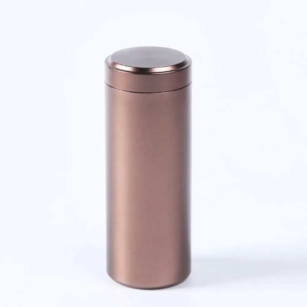 120ml Brown Портативный герметичный контейнер для чая, мини контейнер для чая, кофе, порошка, органайзер, алюминиевый контейнер для путешествий, чайные листья, оловянный контейнер, многоцелевой - Цвет: 120ml Brown