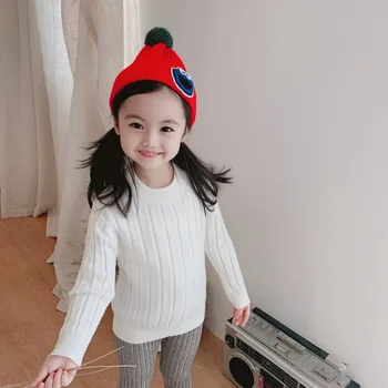 

2019 autumn and winter new small and medium girls sweater bottoming shirt
