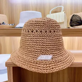

Women Fashion Cloche Straw Hats Packable Summer Beach Hat Outdoor Sun Protection Hat Cap Girl Ladies Kuntucky Derby Bucket cap