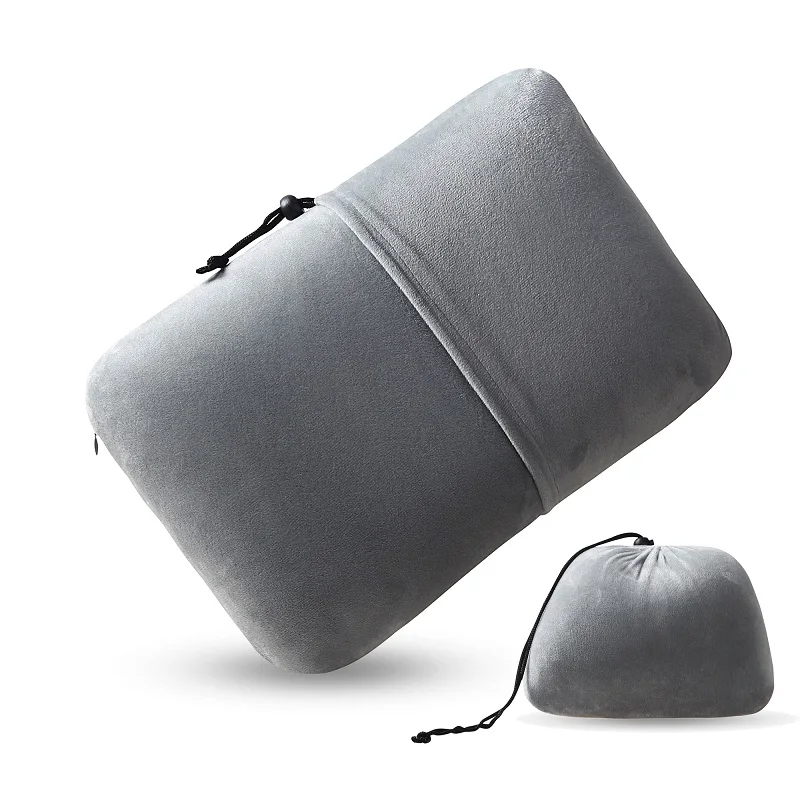 

Portable Memory Foam Travel Pillow Sleeping Pillow Back Cushion with Removable & Washable Cover for Backpacking, Airplan