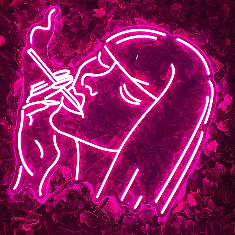 Neon Custom Sign Led Light Cool Smoking Girls Halloween Fun Decoration Wall On Door Logo Show Solo Time Griface Wry Face Mask Led Night Lights Aliexpress