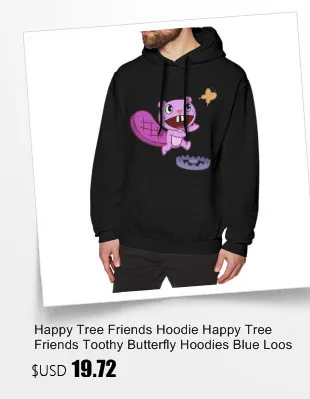 Happy Tree Friends худи Happy Tree Friends Cuddles хлопковые длинные пуловеры худи XXL черные уличные толстовки