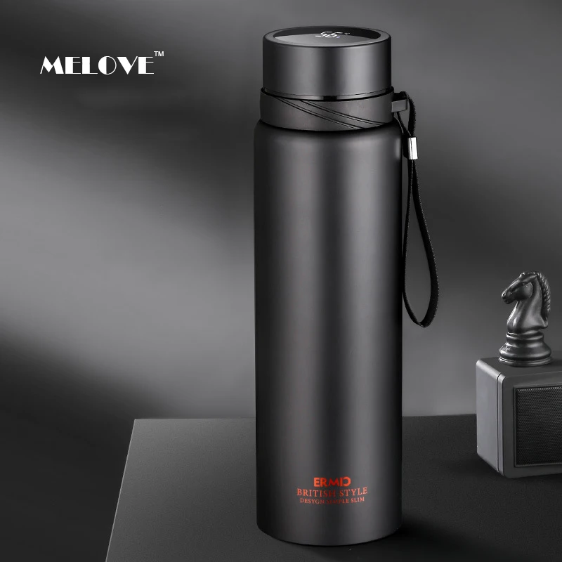 Intelligent Thermos Bottle Temperature Display Water Bottle Vacuum Flasks  Stainless Steel Thermoses Tea Coffee Cup With Brush