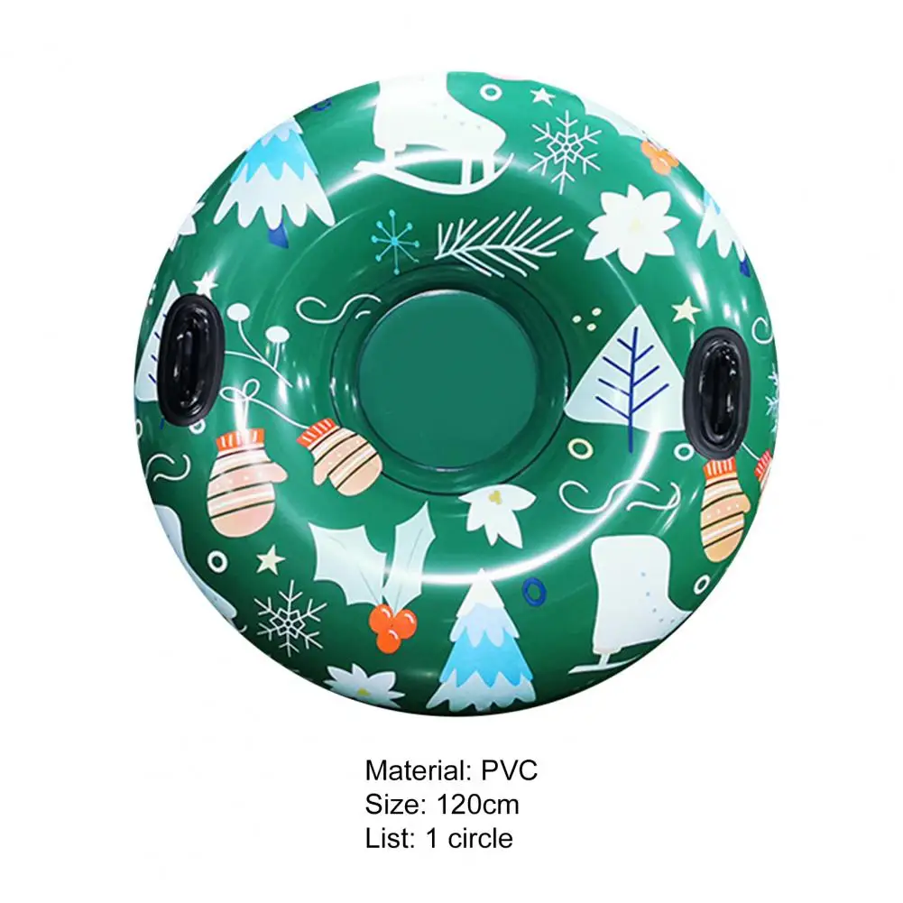 120CM Christmas Style Snow Tube PVC Inflatable Good Sealing Ski Ring Wear-resistant Underside Sledding Tube Unisex Ski Supplies
