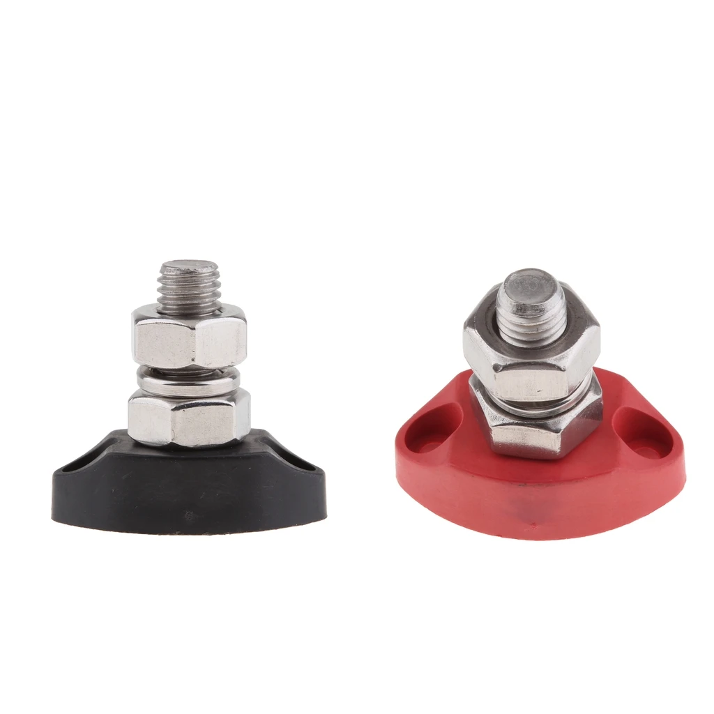 Red+Black Junction Block Power Post Insulated Terminal Stud 10mm 3/8inch