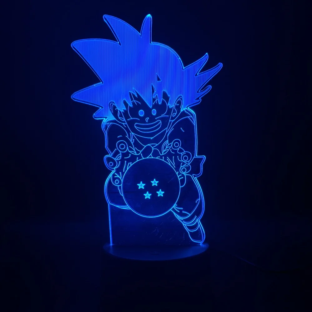 3D лампа Dragonball Guillen The Little Monkey King, Рождественское украшение на батарейках, подарок для ребенка, светодиодный ночник, светильник