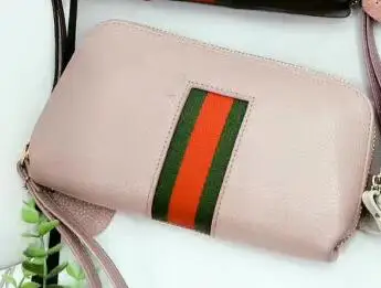 Женский кошелек из натуральной кожи, первый слой, Кожаный клатч, Женская длинная сумка, Хранение Кошелек, клатч - Цвет: Розовый