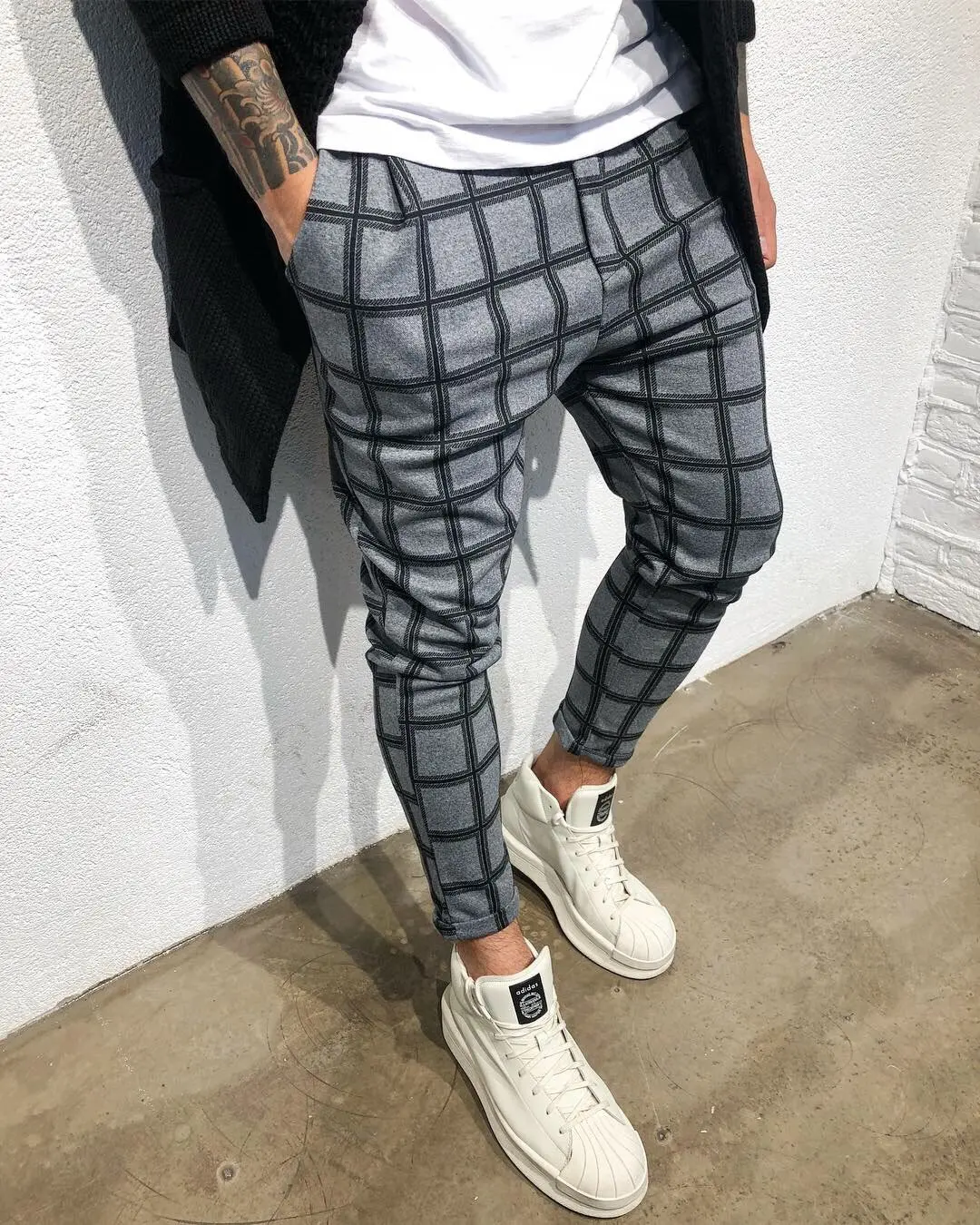 fruit of the loom sweatpants Pants Men Joggers Sweatpants 2021 Autumn Streetwear Trousers Plaid Casual Sports Mens Pants white sweatpants Sweatpants