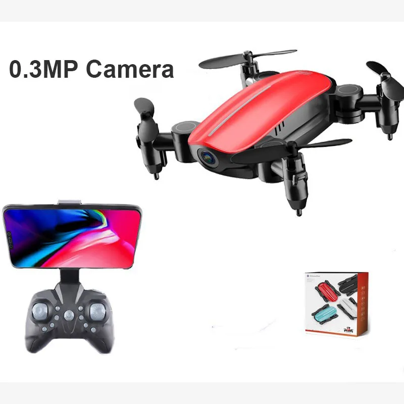 Мини-Дрон с Камера HD 1080P складной WiFi FPV RC Квадрокоптер с режимом headless селфи Дрон удержания высоты Микро Карманный вертолет - Цвет: 0.3MP Camera Red