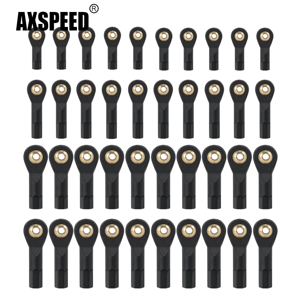 AXSPEED 10Pcs Plastic M2/M3 Link Rod Ball End Joint for Axial SCX10 TRX-4 1/10 RC Rock Crawler Car Accessories
