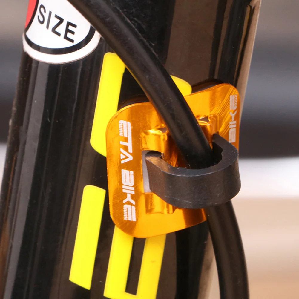5 шт. велосипедная масляная трубка фиксированные зажимы направляющая конверсионная рама фиксированный зажим велосипедная трубка сиденье Алюминиевый зажим тормозной кабель C образная пряжка - Цвет: Gold