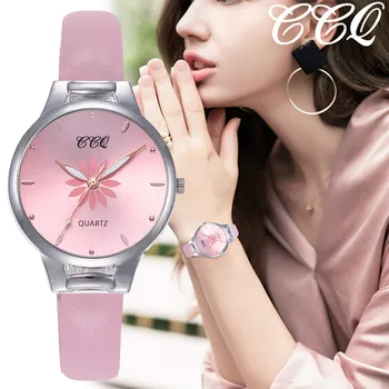 

relogio feminino orologio donna And Stylish Lotus Frosted Dial Leather Strap Ladies Quartz Watch bayan kol saati reloj hombre