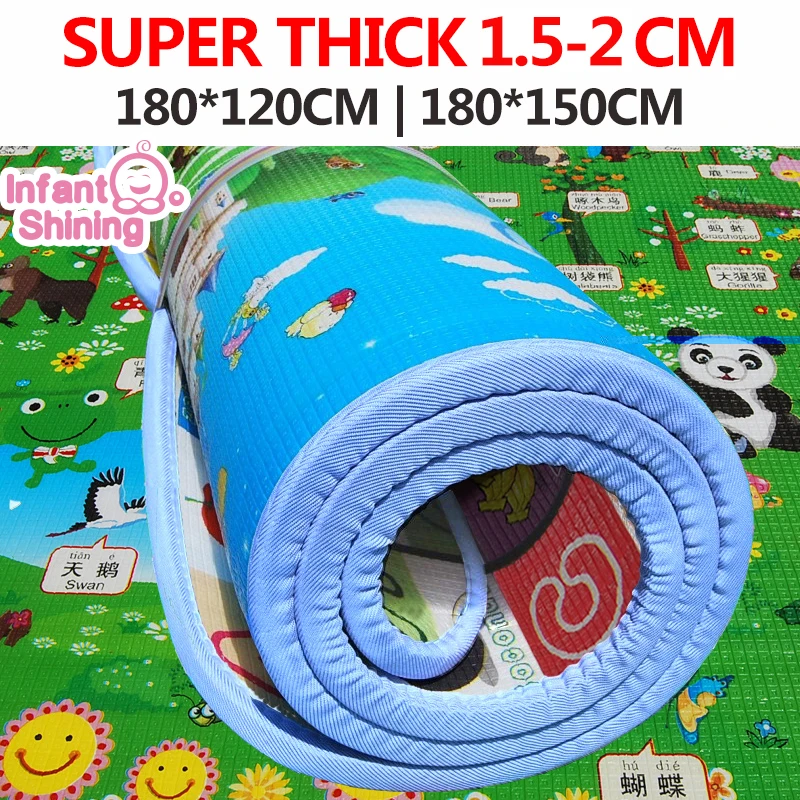 Коврик игровой детский 200*180*3 см двусторонний толстый|thick play mats|baby matplay mat |
