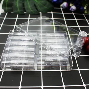 

12pcs 1.5g clear plastic lipstick empty tube 9mm caliber sample transparent lip stick packaging container