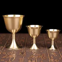Brass Chalice Cup Wine Goblet Brass Drinking Glasses Beverage Tumbler Cups Lamp Holder Metal Liquor Tumbler For Party Home