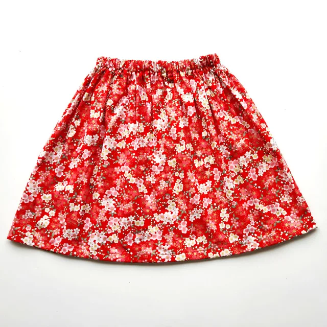 Golden Red Flower New Summer Kids Girl Skirt Princess