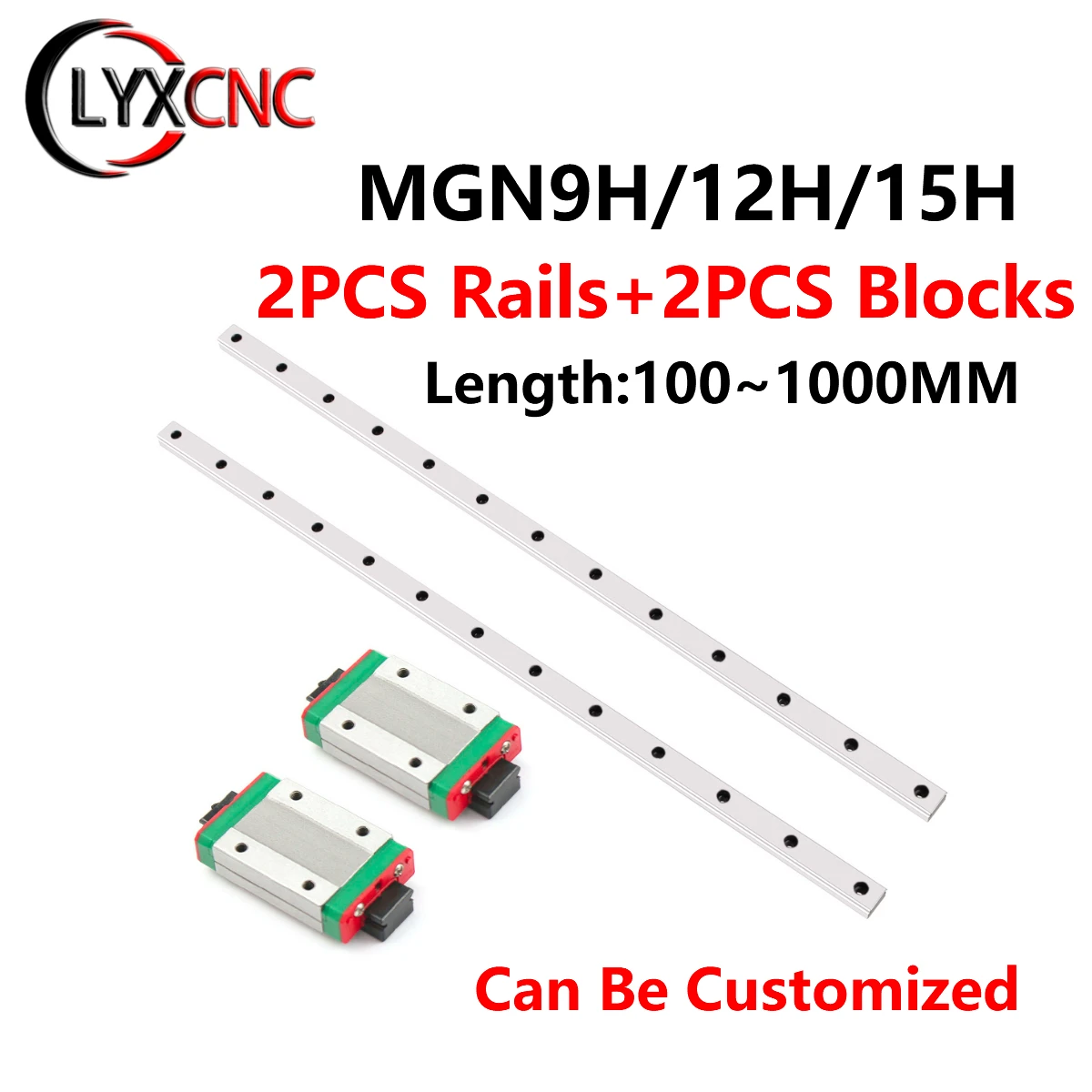 Миниатюрная линейная направляющая MGN12 MGN15 MGN9 2 шт. + MGN9H MGN12H MGN15H каретка для чпу