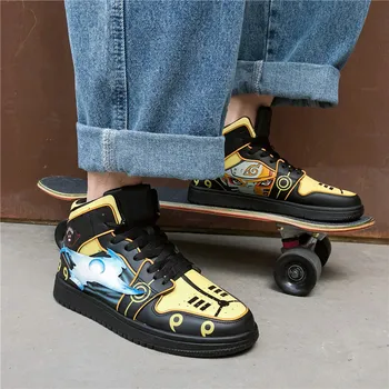 

Unisex JP Anime Cartoon Printed Casual Shoes Woman Men High-top Sneaker Halloween Cosplay Costume Accessories Sport Shoes